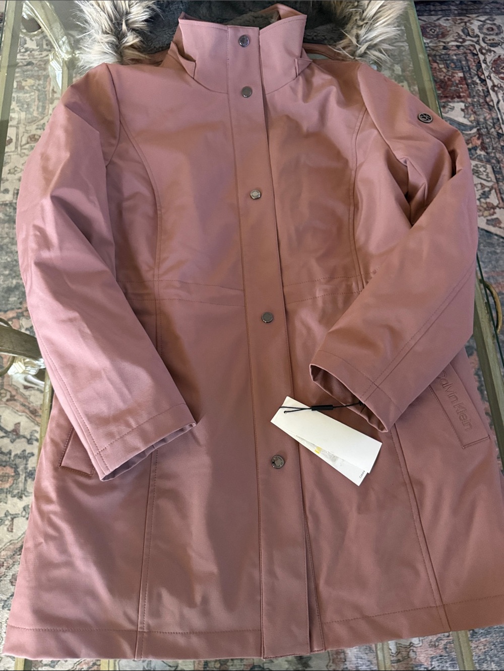 Calvin Klein Dusty Rose Trench Coat